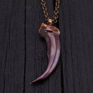 Large Arctic Wolf Claw Pendant  Necklace  Two Tone Oxidized Bronze