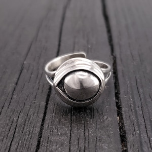 Eye of the Raven Protection Amulet Wrap Ring - Solid Hand Cast 925 Sterling Silver