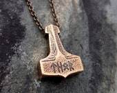 Custom Thors Hammer Necklace Personalized Viking Rune Engraved Thors Hammer Pendant Viking Pendant Norse Pendant Rune Pendant