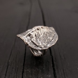 Turtle Shell Ring - Solid Hand Cast Silver Plated Bronze - Oxidized Polished Finish - Three Dimensional Detail - Last One