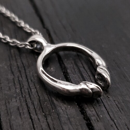 Horse Hoof Charm Pendant Necklace - Solid Hand Cast 925 Sterling Silver - Multiple Chain Options - Unisex Equestrian Jewelry Gift