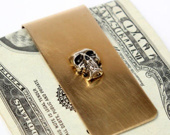 Money Clips Etsy Ca - silver skull money clip brass money clip custom engraving available