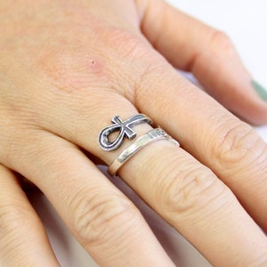 Silver Ankh Ring Egyptian Ring Egyptian Ankh Ankh Jewelry The Afterlife Sterling Silver image 1