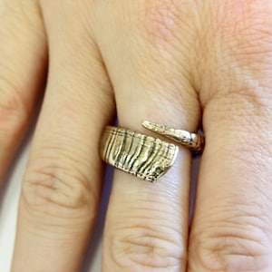 Ram Horn Ring Solid Bronze Big Horn Sheep