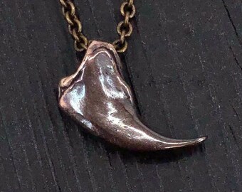 Two Tone Oxidized Bear Claw Pendant Necklace - Hand Cast From Black Bear Claw - Bear Claw Gift For Her - Unique Gift For Nature Lover