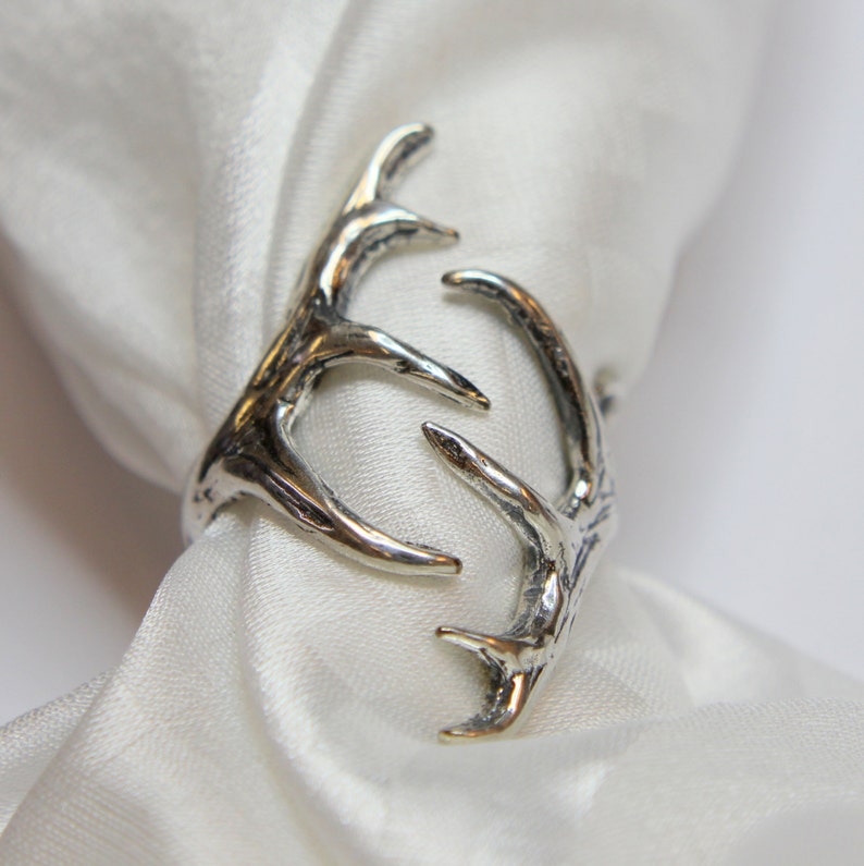 Elk Antler Ring Silver Elk Antler Ring Elk Antler Jewelry by Etsy