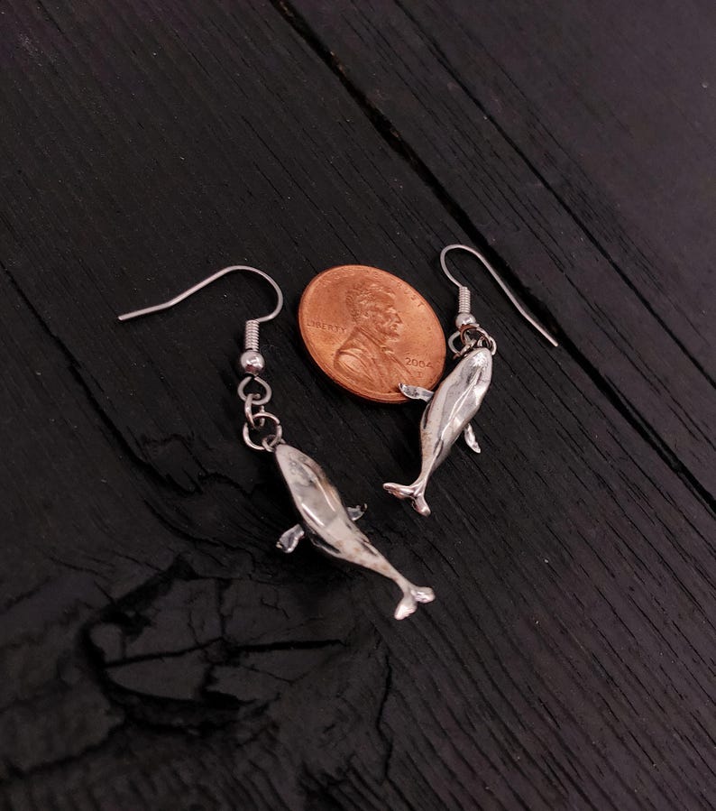 Handmade Sterling Silver Humpback Whale Earrings: Ocean Lover Gift image 6