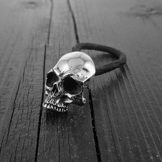 Human Skull Hair Tie Pony Tail Holder Solid Cast Stainless - Etsy