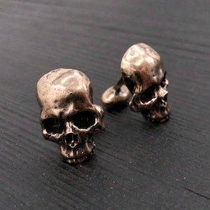 Schädel Manschettenknöpfe - Massiver Bronze Halber Schädel Manschettenknöpfe - Herren Schmuck - Seltenes Einzigartiges Geschenk für Ihn - Hochzeit Bräutigam Trauzeuge Geschenk
