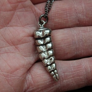 Rattlesnake Tail Necklace, Snake 925 Silver Handmade Necklace,Snake Silver Pendant Handmade, Animal Lover Necklace, Men Necklace image 3