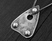 Silver Ouija Planchette Charm Pendant Necklace - Silver Plated Hand Cast Bronze - Mystic Oracle - Personalized Custom Engraving Available