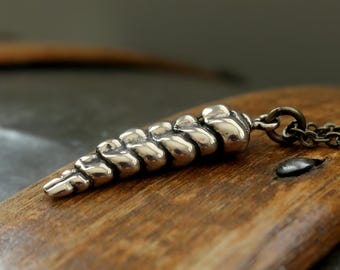 Bronze Rattlesnake Tail Pendant Necklace: Reptile Jewelry