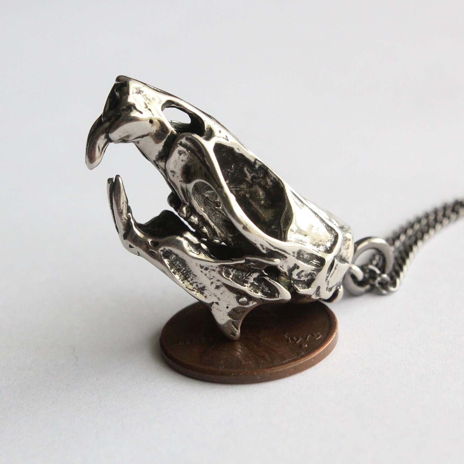 Rat Skull Necklace Silver Rat Skull Pendant in Solid Stainless Steel …