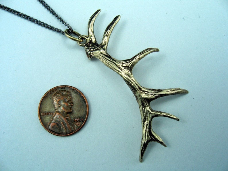 Elk Antler Necklace Bronze Elk Antler Jewelry Imperial Elk Etsy