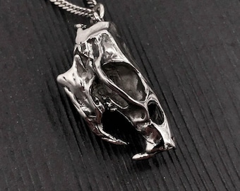 Rat Skull Necklace Silver Rat Skull Pendant in Solid Hypoallergenic Stainless Steel Rat Skull Necklace
