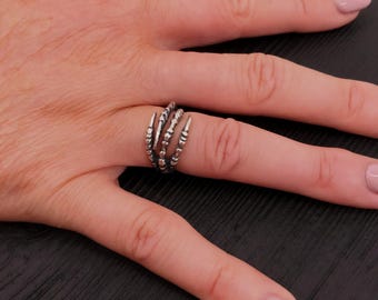 Petite Bird Claw Talon Wrap Ring  925 Sterling Silver Sizes 4.5 to 11