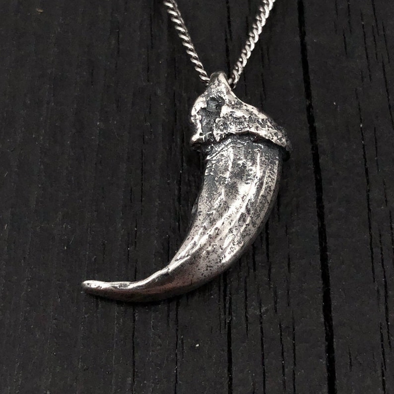 Wolf Claw Necklace Solid Sterling Silver Wolf Claw Pendant - Etsy