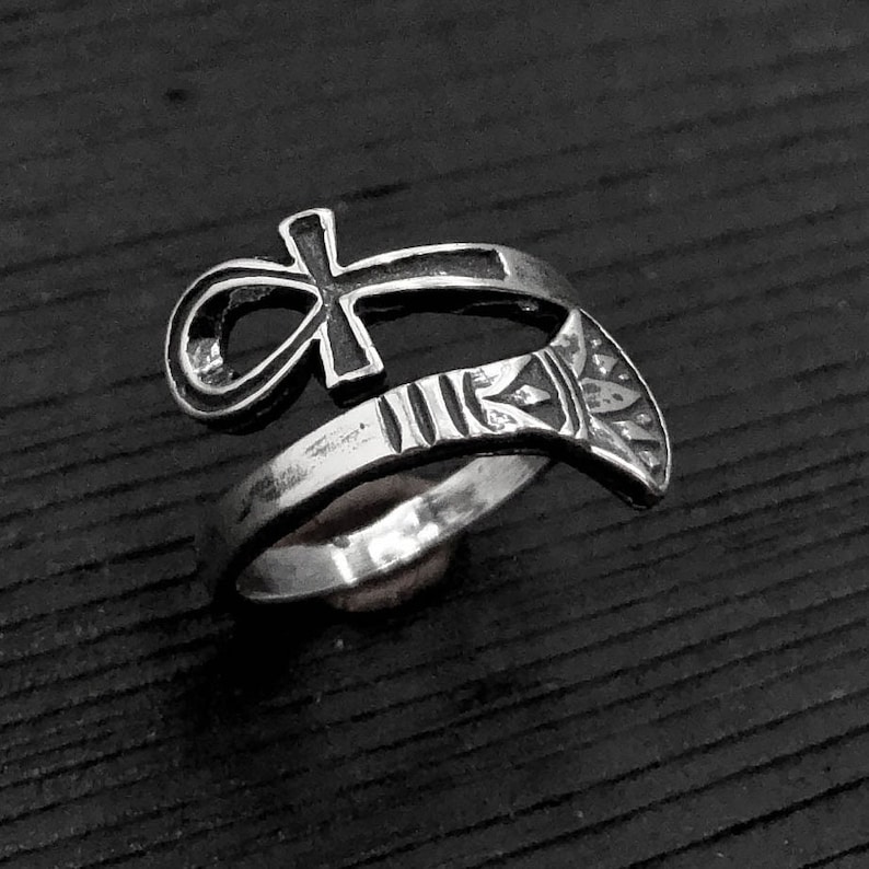 Silver Ankh Ring Egyptian Ring Egyptian Ankh Ankh Jewelry The Afterlife Sterling Silver image 4