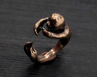 Sloth Ring in Solid Bronze