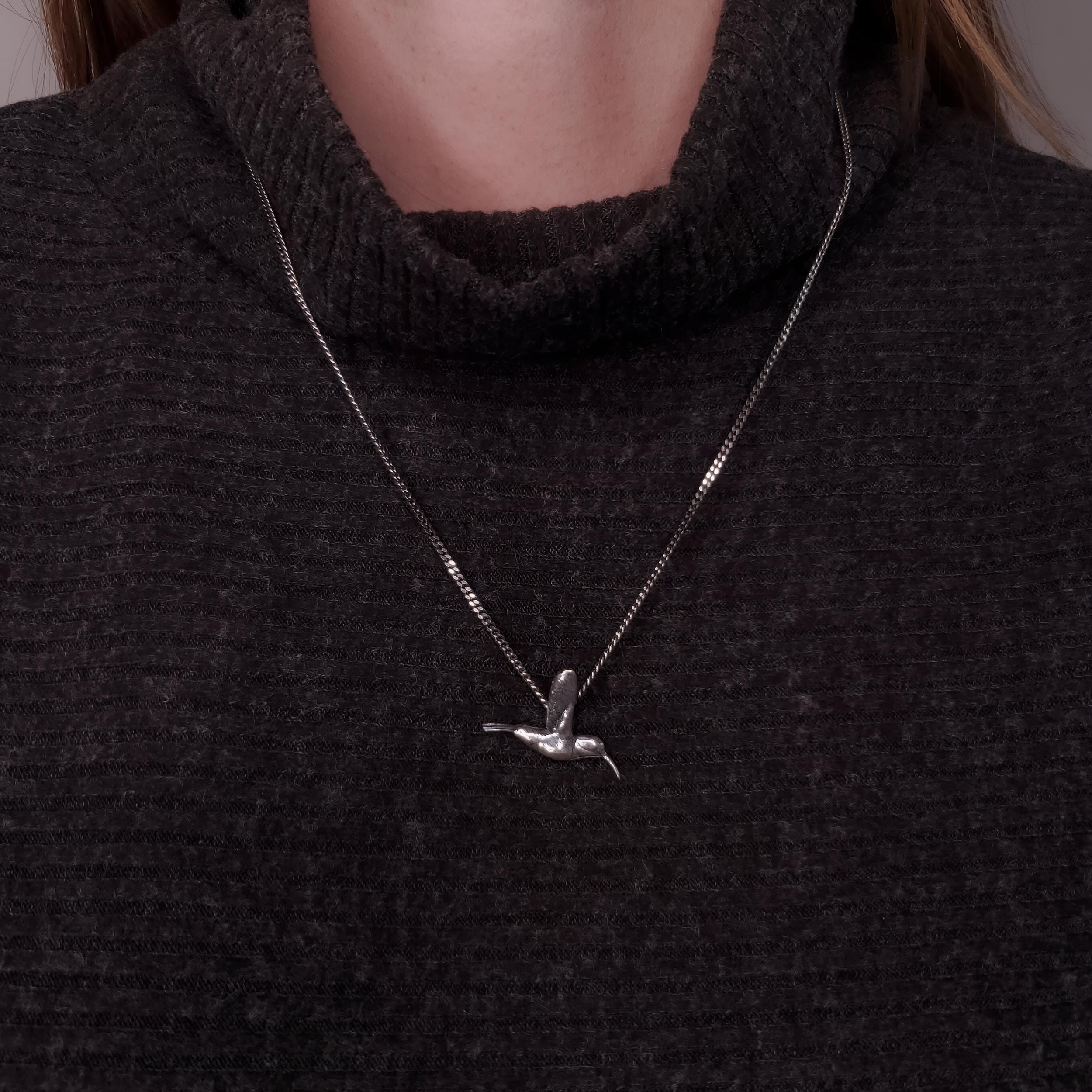 Collana colibrì in argento sterling 925, regalo per donna, ciondolo