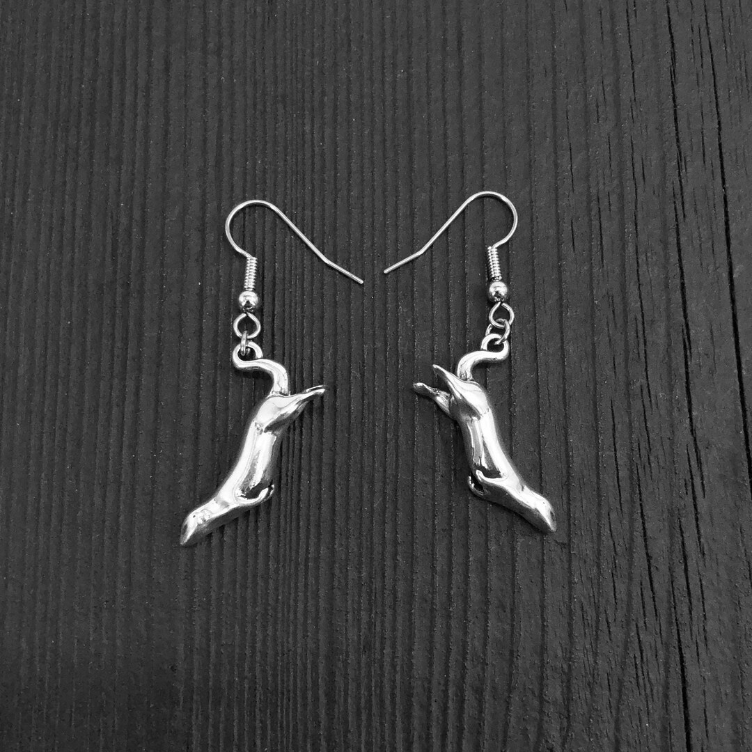 Diving Sea Otter Earrings Solid 925 Sterling Silver Etsy