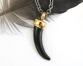 Raven Talon Cremation Urn Pendant Necklace - Black and Gold - Bird Claw Vial - Bereavement Mourning Gift