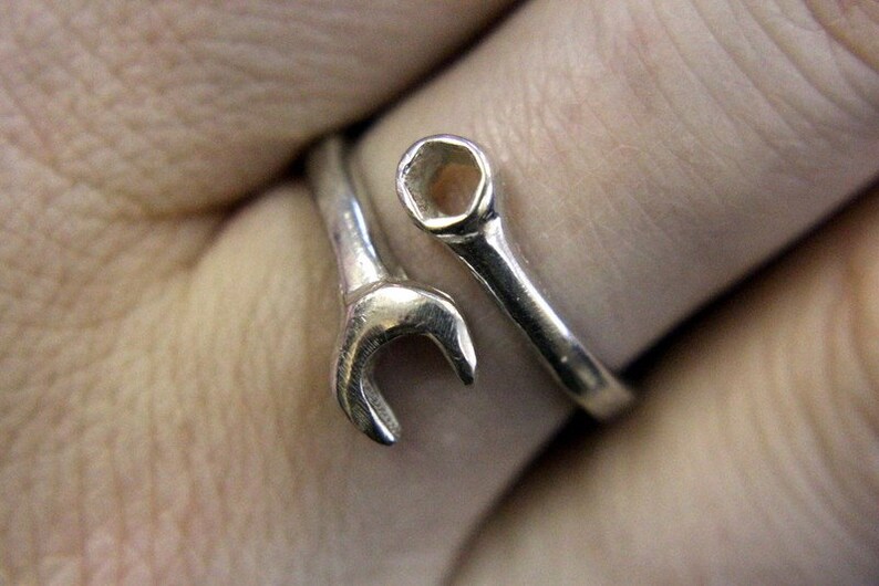 Ladies Spanner Wrench Ring Ladies Silver Spanner Wrench Ring Etsy