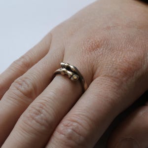 Horse Hoof Wrap Ring in Solid Cast Polished Jewelers Bronze
