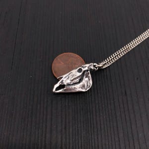Horse Skull Charm Pendant Necklace - Solid Sterling Silver Equestrian image 6