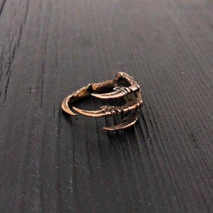 Raven Claw Talon Wrap Ring Solid Hand Cast Jewelers Bronze Sizes 6 to ...