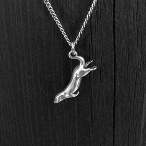 Diving Sea Otter Necklace: Solid Sterling Silver