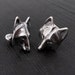 Silver Wolf Face Cuff Links - Solid Hand Cast Silver Plated White Bronze - Men's French Cuff Suit Accessory Jewelry 