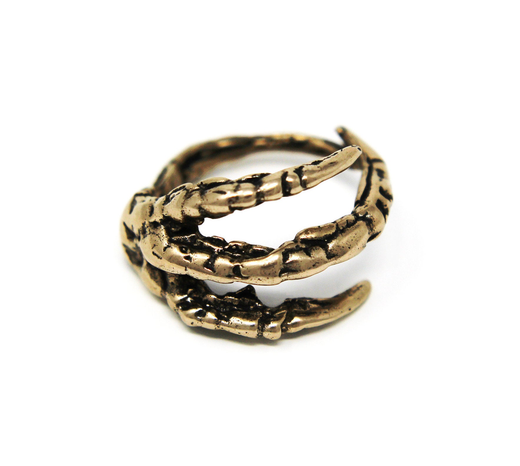Raven Claw Talon Wrap Ring - Solid Hand Cast Jewelers Bronze - Sizes …