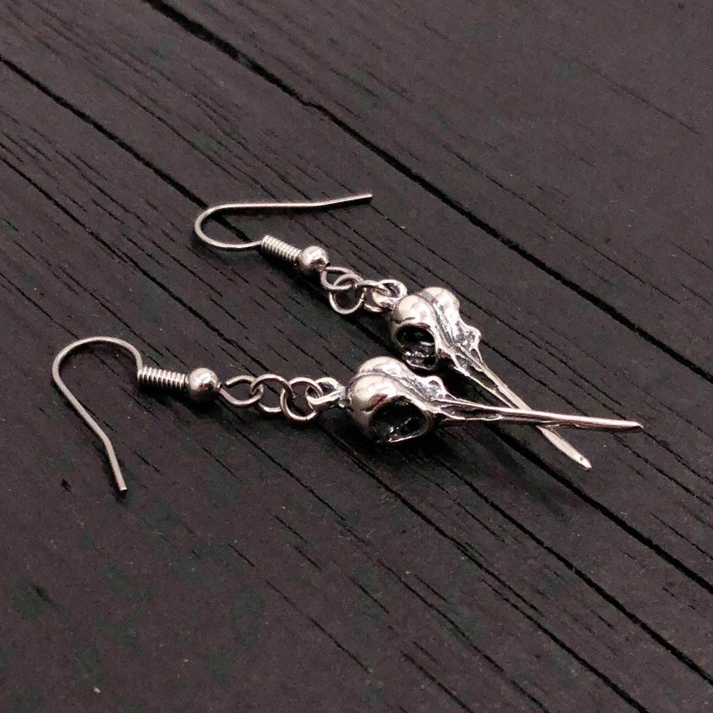 Hummingbird Skull Earrings Sterling Silver Hummingbird Skull Earrings image 2