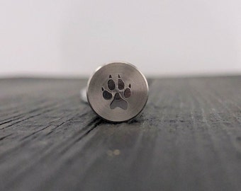 Dog Paw Print Cremation Ash Urn Necklace - Solid Stainless Steel - Custom Engraved Personalized Mourning Pet Urn