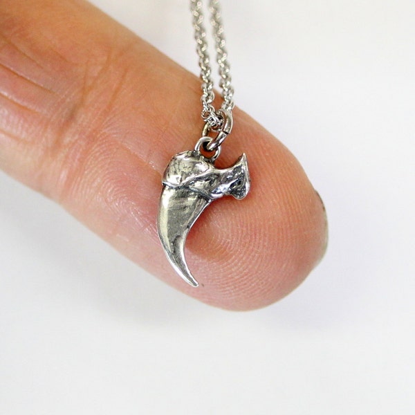 Domestic House Cat Claw Charm Necklace Solid Sterling Silver Pet Kitty Claw