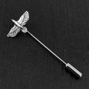 Sterling Silver Raven Ascot Stickpin Stick Pin