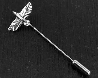Sterling Silver Raven Ascot Stickpin Stick Pin