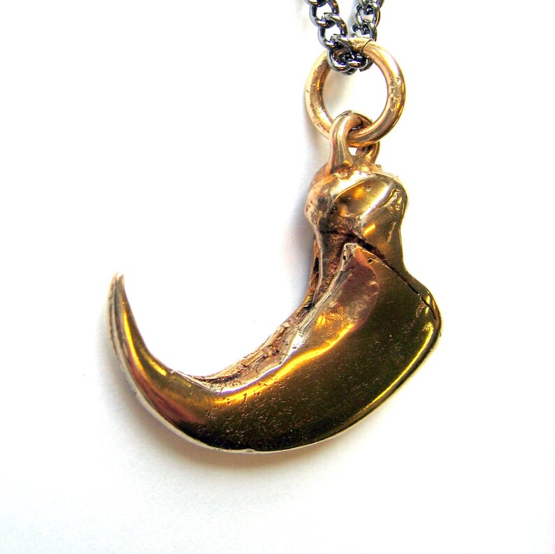 Mountain Lion Claw Charm Pendant Necklace Solid Hand Cast Jewelers Bronze Nature Inspired Cougar Panther Jewelry for Him or Her image 4
