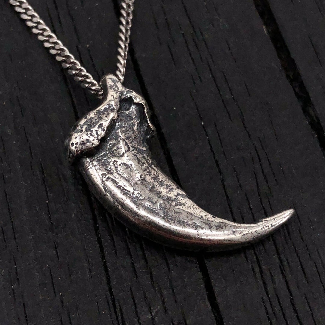 Wolf Claw Necklace Solid Sterling Silver Wolf Claw Pendant - Etsy