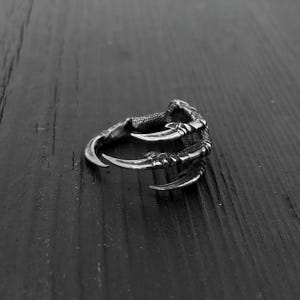 Raven Claw Talon Wrap Ring, .925 Sterling Silver, Crow Foot