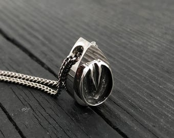 Sterling Silver Horse Hoof Cremation Urn Necklace - Personalized Equine Memorial