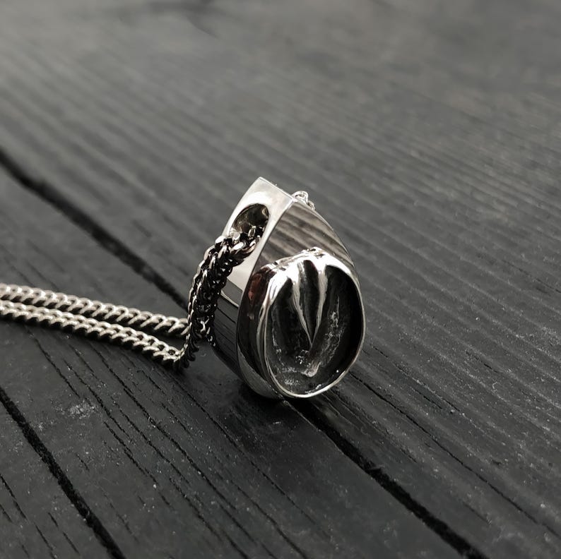 Sterling Silver Horse Hoof Cremation Urn Necklace - Personalized Equine Memorial image 1