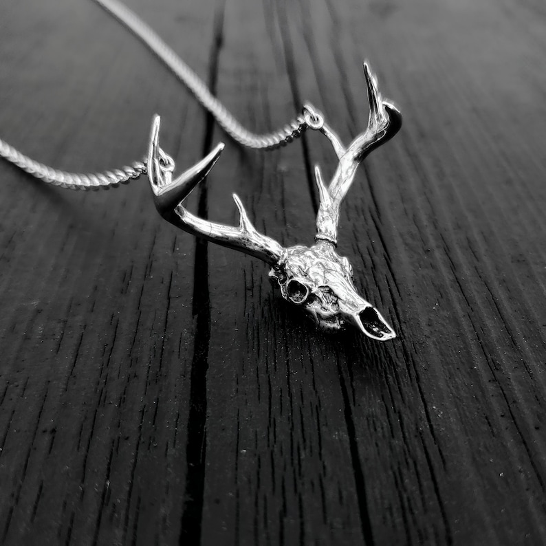 Collar con colgante de cráneo de venado de cola blanca imagen 1