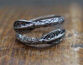 Sterling Silver Viking Double Spearhead Bypass Viking Spear Ring