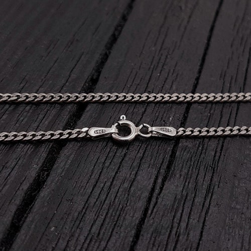 Solid 925 Sterling Silver Italian Chain Necklace Solid Miami Etsy