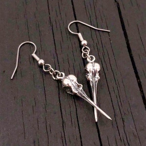 Hummingbird Skull Earrings Sterling Silver Hummingbird Skull Earrings image 1