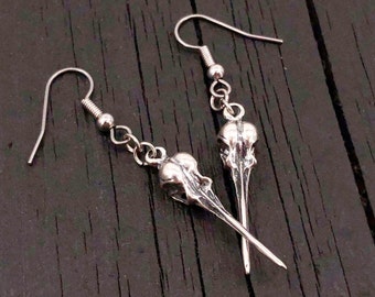 Hummingbird Skull Earrings Sterling Silver Hummingbird Skull Earrings