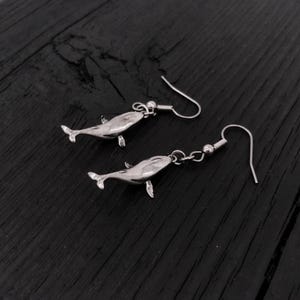 Handmade Sterling Silver Humpback Whale Earrings: Ocean Lover Gift image 4