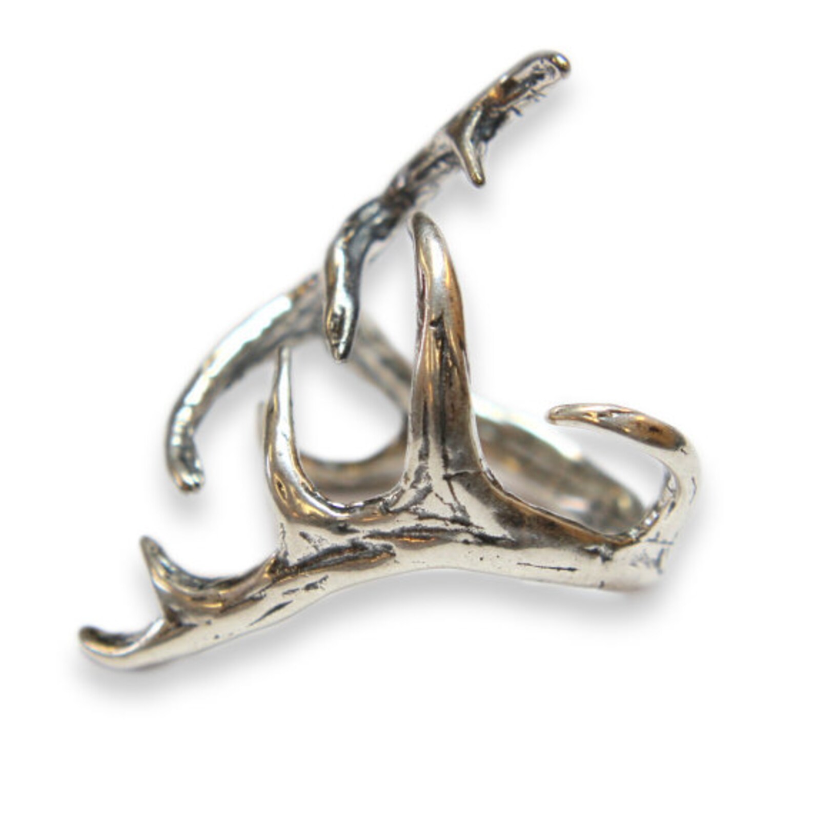 Elk Antler Ring Silver Elk Antler Ring Elk Antler Jewelry by Etsy